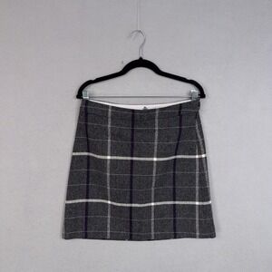 Brooks Brothers Skirt Womens 6 Gray Plaid Wool Herringbone Preppy School Girl